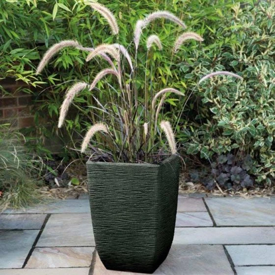 Stewart Garden Cotswold Planter 33cm Tall Square - Marble Green 3 Stewart Garden Cotswold Planter 33cm Tall Square - Marble Green