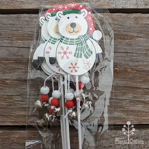 Wooden Polar Bear Picks - Pack Of 4 4 Wooden Polar Bear Picks - Pack Of 4 - Image 2
