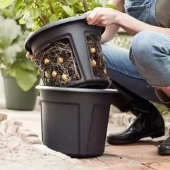 Elho Green Basics Potato Pot 33cm - Black -Garden Care Shop potato pot 2