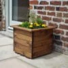 Charles Taylor Large Square Wooden Planter 1 Charles Taylor Large Square Wooden Planter -Garden Care Shop wooden square planter